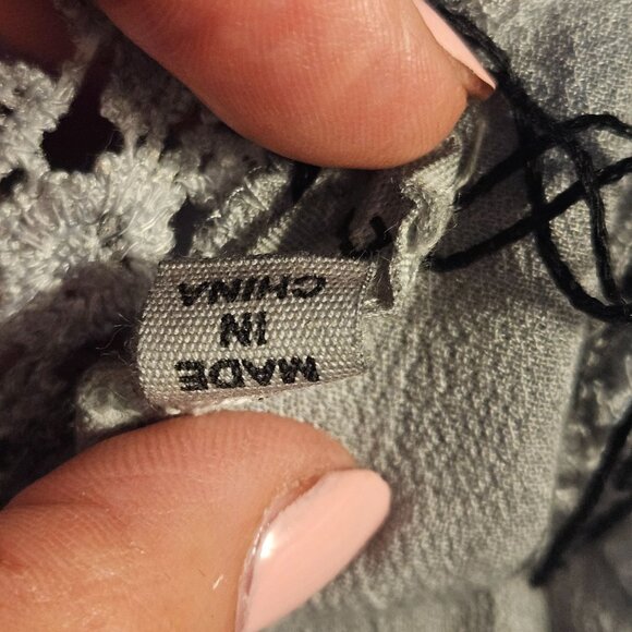 POL Womens Tank Top Silver Grey M Artisanal Core Boho Chic Romantic Core - Picture 10 of 14